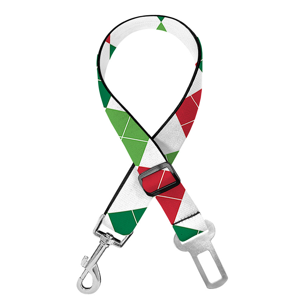 Merry Christmas Argyle Pattern Print Dog Seat Belt