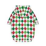 Merry Christmas Argyle Pattern Print Dog Zip Up Hoodie