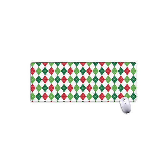 Merry Christmas Argyle Pattern Print Extended Mouse Pad