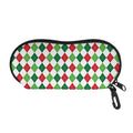Merry Christmas Argyle Pattern Print Glasses Case