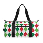 Merry Christmas Argyle Pattern Print Gym Bag