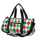 Merry Christmas Argyle Pattern Print Gym Bag