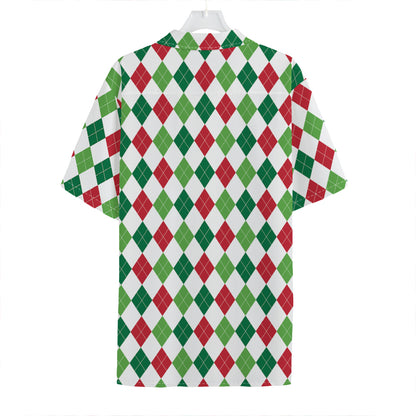 Merry Christmas Argyle Pattern Print Hawaiian Shirt