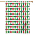 Merry Christmas Argyle Pattern Print House Flag