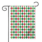 Merry Christmas Argyle Pattern Print House Flag