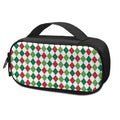 Merry Christmas Argyle Pattern Print Portable Cooler Travel Case