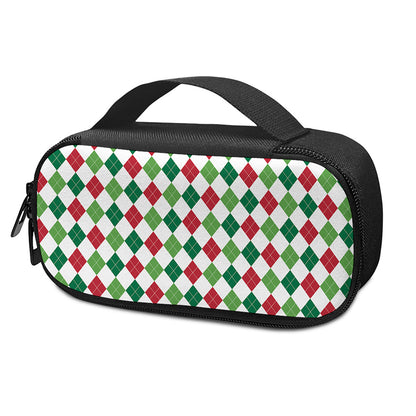 Merry Christmas Argyle Pattern Print Insulin Cooler Travel Case