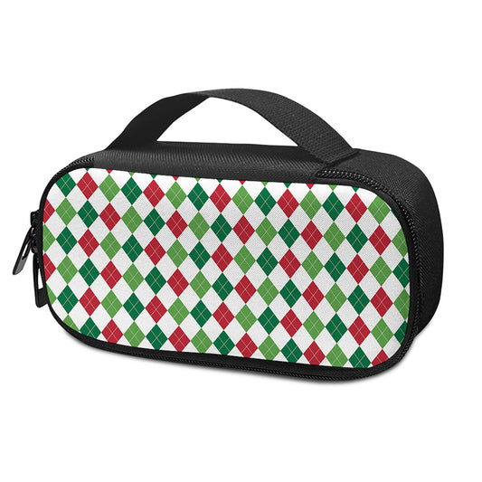 Merry Christmas Argyle Pattern Print Insulin Cooler Travel Case