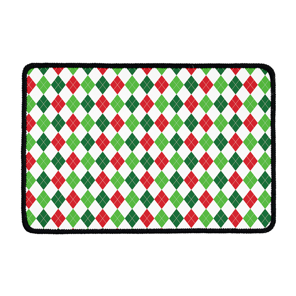 Merry Christmas Argyle Pattern Print Kitchen Mat