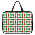 Merry Christmas Argyle Pattern Print Laptop Sleeve With Handle