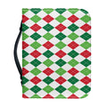 Merry Christmas Argyle Pattern Print Leather Bible Cover