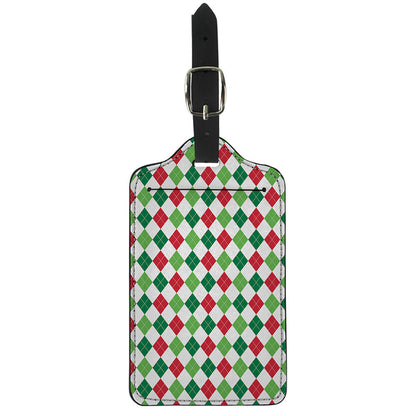 Merry Christmas Argyle Pattern Print Luggage Tag