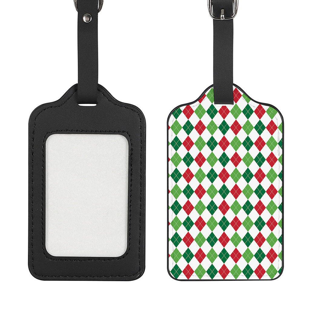 Merry Christmas Argyle Pattern Print Luggage Tag