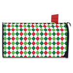 Merry Christmas Argyle Pattern Print Mailbox Cover