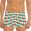 Merry Christmas Argyle Pattern Print Men's Short Boxer Briefs