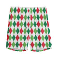 Merry Christmas Argyle Pattern Print Men's Athletic Shorts
