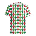 Merry Christmas Argyle Pattern Print Men's Athletic T-Shirt