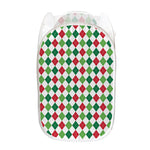 Merry Christmas Argyle Pattern Print Mesh Laundry Hamper