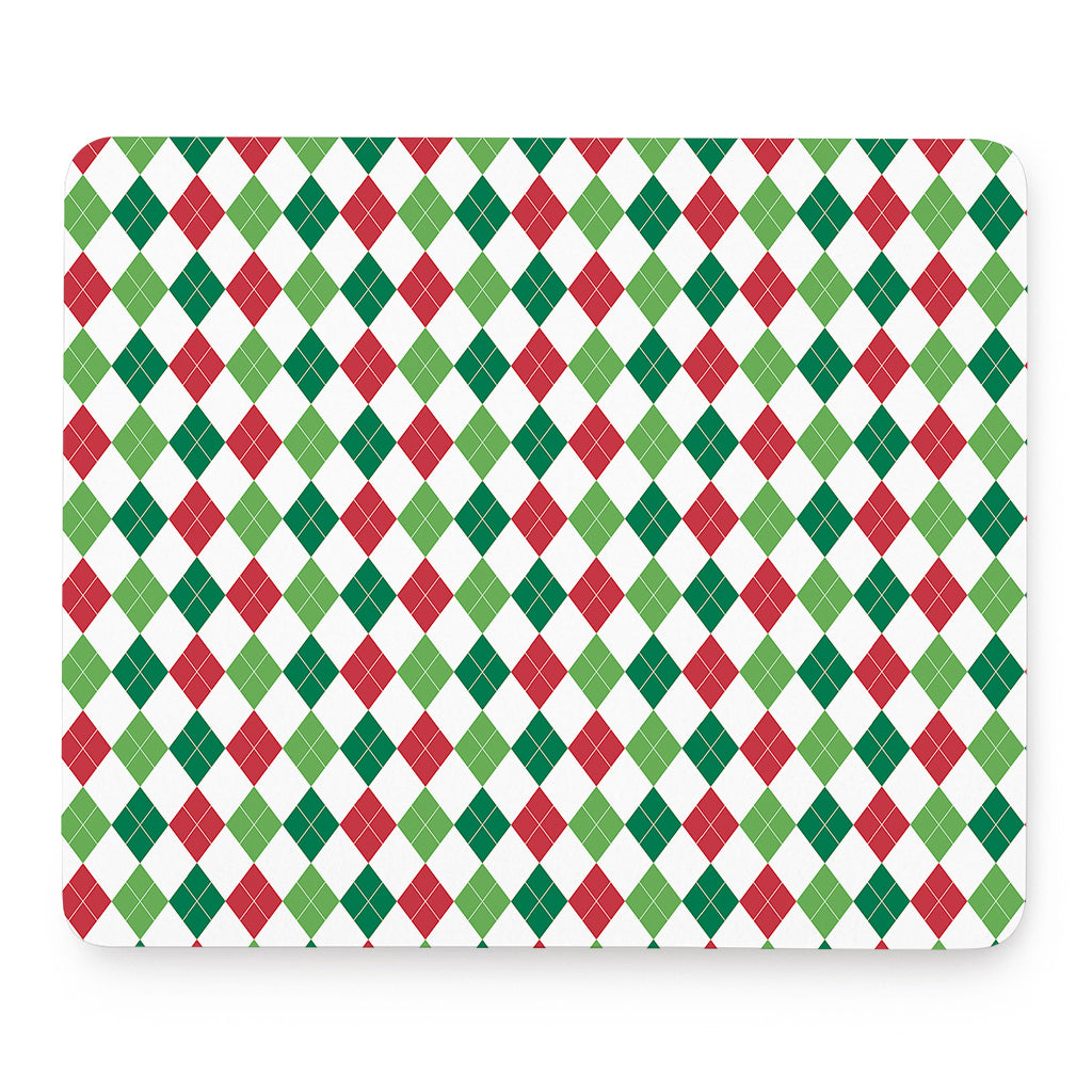 Merry Christmas Argyle Pattern Print Mouse Pad