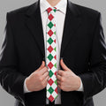 Merry Christmas Argyle Pattern Print Necktie