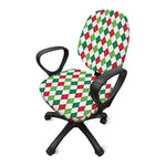 Merry Christmas Argyle Pattern Print Office Chair Cover