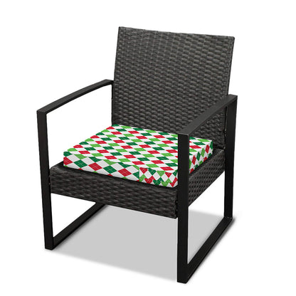 Merry Christmas Argyle Pattern Print Outdoor Seat Cushion Cover