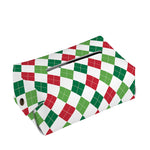 Merry Christmas Argyle Pattern Print Rectangle Tissue Box Cover