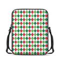 Merry Christmas Argyle Pattern Print Rectangular Crossbody Bag