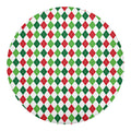 Merry Christmas Argyle Pattern Print Round Blanket