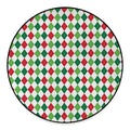 Merry Christmas Argyle Pattern Print Round Floor Mat