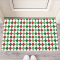 Merry Christmas Argyle Pattern Print Rubber Doormat