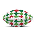 Merry Christmas Argyle Pattern Print Rugby Ball