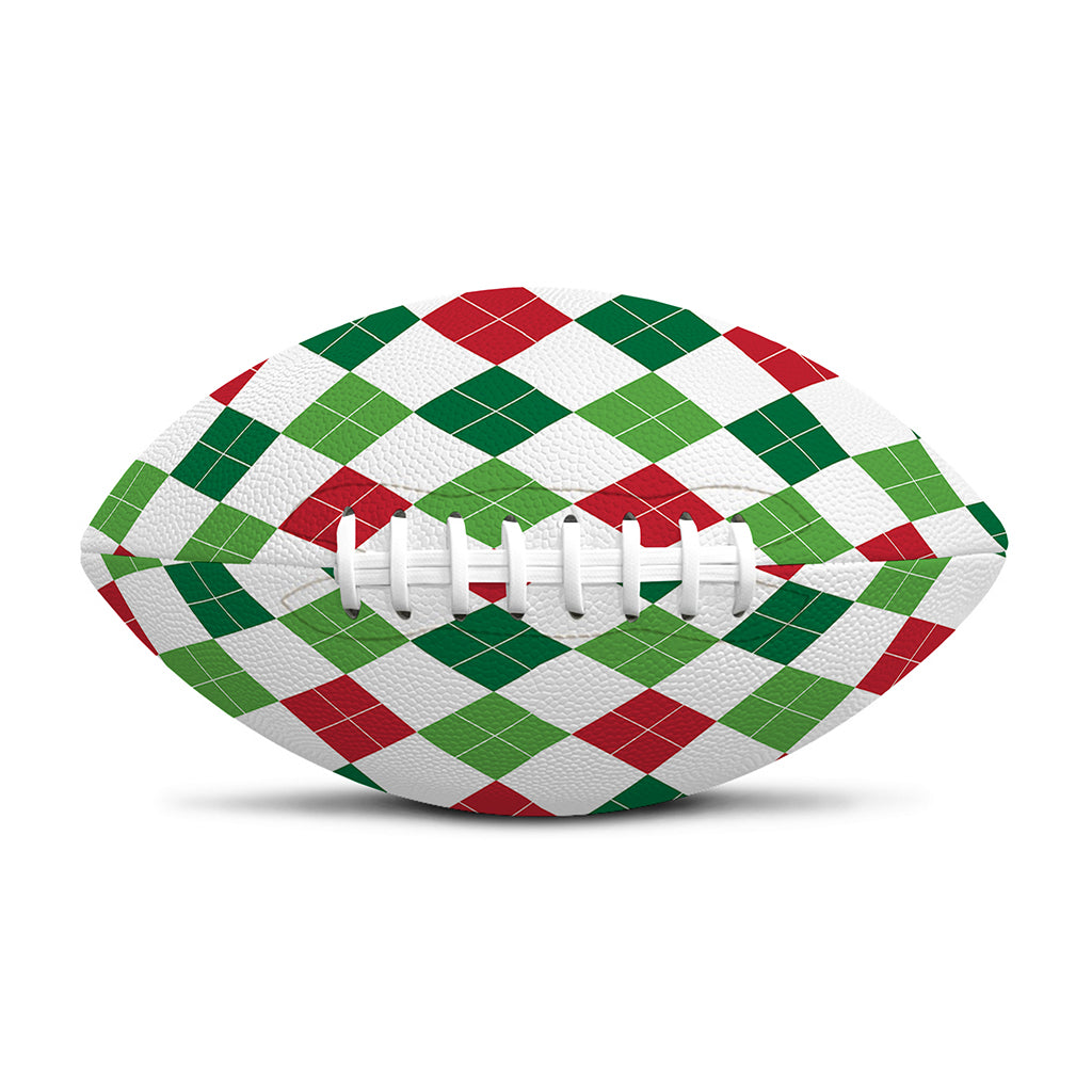 Merry Christmas Argyle Pattern Print Rugby Ball