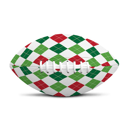 Merry Christmas Argyle Pattern Print Rugby Ball