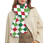 Merry Christmas Argyle Pattern Print Scarf
