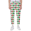 Merry Christmas Argyle Pattern Print Joggers
