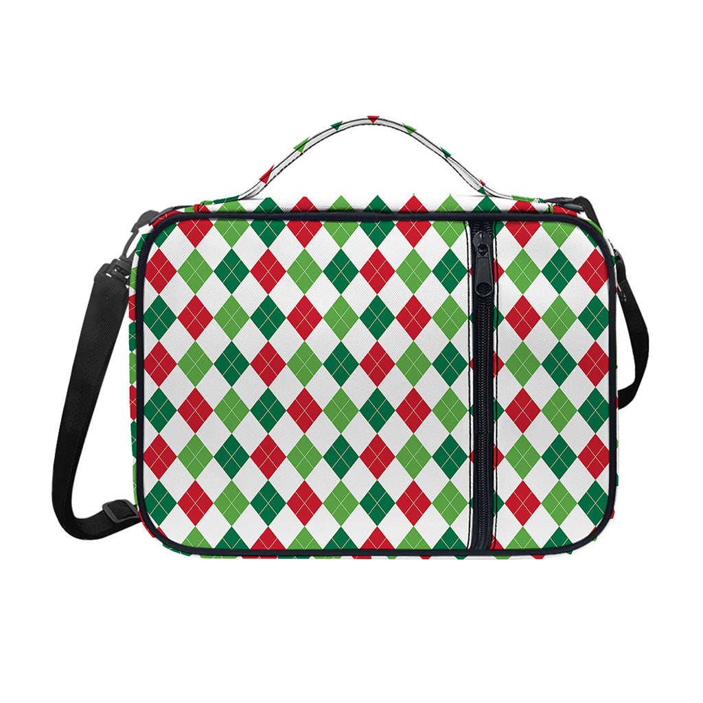 Merry Christmas Argyle Pattern Print Shoulder Strap Bible Bag