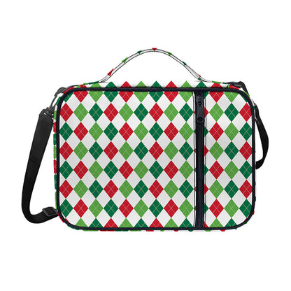Merry Christmas Argyle Pattern Print Shoulder Strap Bible Bag