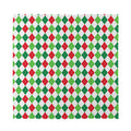Merry Christmas Argyle Pattern Print Silk Bandana