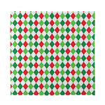Merry Christmas Argyle Pattern Print Silk Bandana
