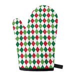 Merry Christmas Argyle Pattern Print Single Oven Mitt