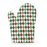 Merry Christmas Argyle Pattern Print Single Oven Mitt