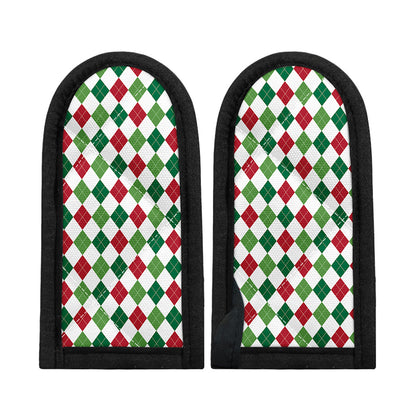 Merry Christmas Argyle Pattern Print Skillet Handle Cover