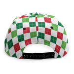 Merry Christmas Argyle Pattern Print Snapback Cap