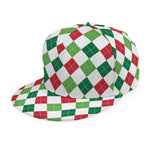 Merry Christmas Argyle Pattern Print Snapback Cap