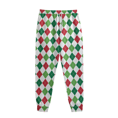 Merry Christmas Argyle Pattern Print Sweatpants