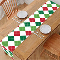 Merry Christmas Argyle Pattern Print Table Runner