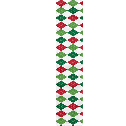 Merry Christmas Argyle Pattern Print Table Runner