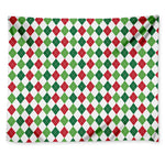 Merry Christmas Argyle Pattern Print Tapestry