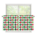 Merry Christmas Argyle Pattern Print Tier Curtains